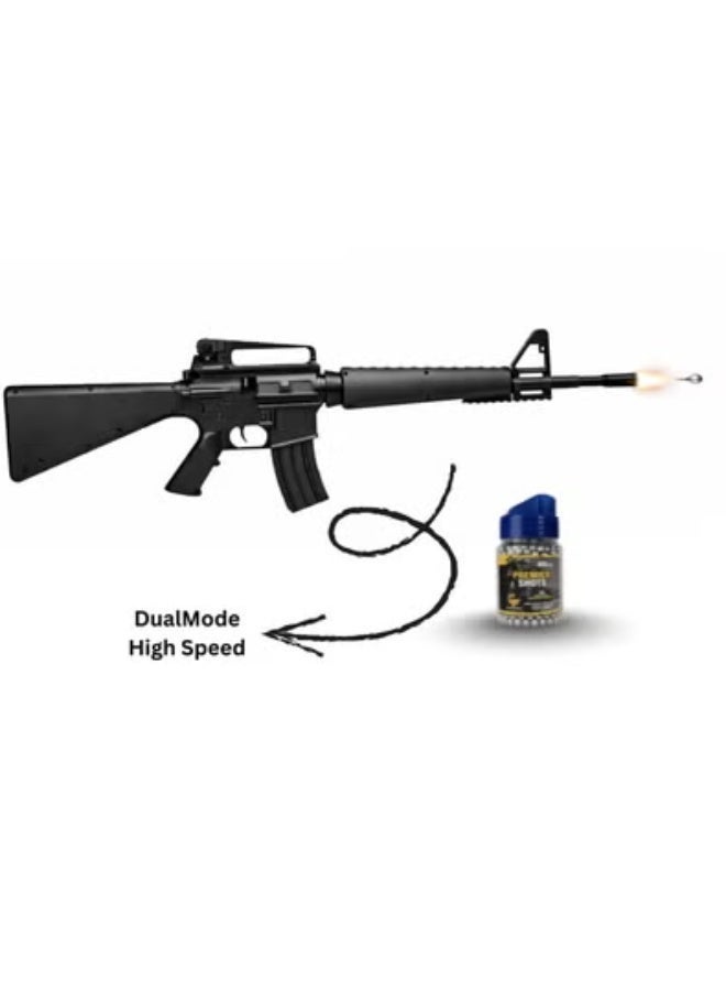 Premier Black Dual Mode BB Toy M4 Rifle with Removable Shoulder Stock, Semi Auto Shooting Action, Includes Magazine and 400 Steel Like BB Ammo Bottle for Target Practice Play Gun - Image 3